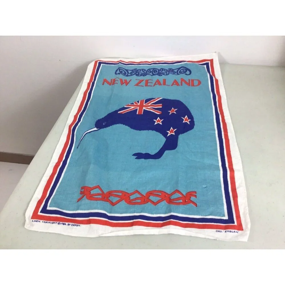 Vintage Australian Dish Towel Lot New Zealand Set of 4 Linen